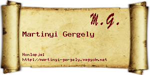 Martinyi Gergely névjegykártya